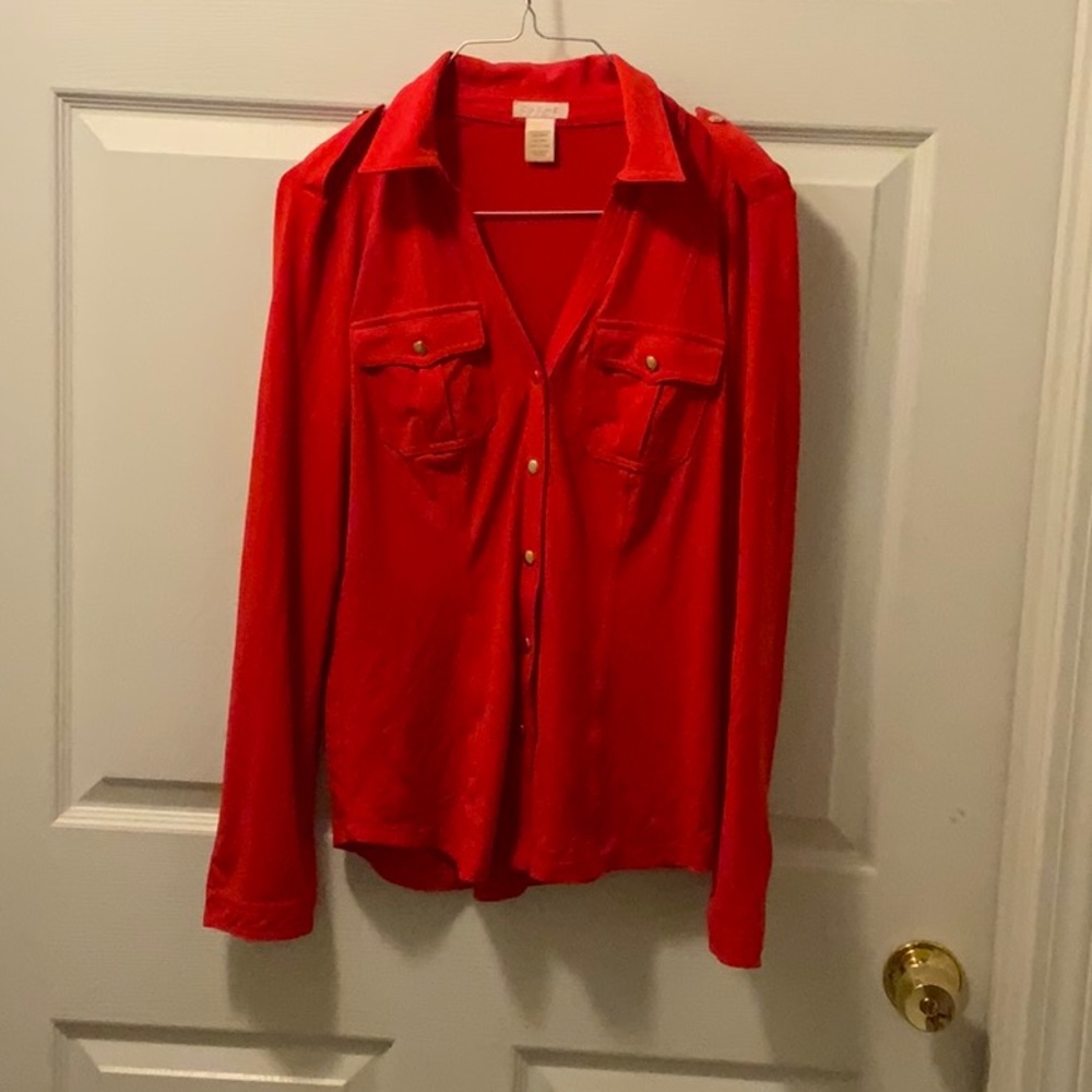 Cache button collared shirt